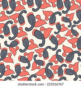 Abstract background with abstract objects, flowers. Seamless vector pattern can be used for web page backgrounds, wallpapers ,pattern.
