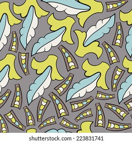 Abstract background with abstract objects, flowers. Seamless vector pattern can be used for web page backgrounds, wallpapers ,pattern.