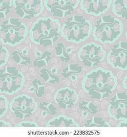 Abstract background with abstract objects, flowers. Seamless vector pattern can be used for web page backgrounds, wallpapers ,pattern.