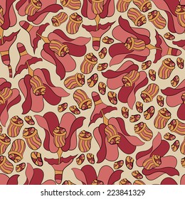 Abstract background with abstract objects, flowers. Seamless vector pattern can be used for web page backgrounds, wallpapers ,pattern.