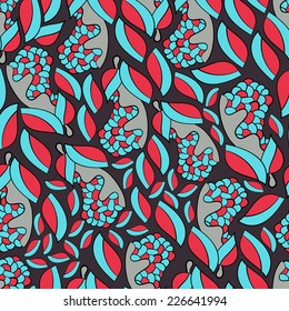 Abstract background with abstract objects, flowers. Seamless vector pattern can be used for web page backgrounds, wallpapers ,pattern.