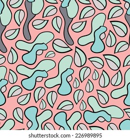 Abstract background with abstract objects, flowers. Seamless vector pattern can be used for web page backgrounds, wallpapers ,pattern.