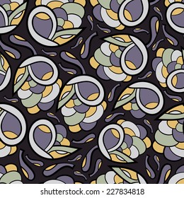 Abstract background with abstract objects, flowers. Seamless vector pattern can be used for web page backgrounds, wallpapers ,pattern.