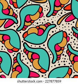 Abstract background with abstract objects, flowers. Seamless vector pattern can be used for web page backgrounds, wallpapers ,pattern.