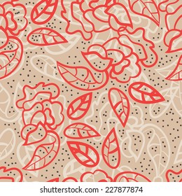 Abstract background with abstract objects, flowers. Seamless vector pattern can be used for web page backgrounds, wallpapers ,pattern.