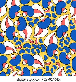 Abstract background with abstract objects, flowers. Seamless vector pattern can be used for web page backgrounds, wallpapers ,pattern.