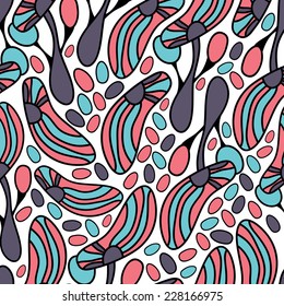 Abstract background with abstract objects, flowers. Seamless vector pattern can be used for web page backgrounds, wallpapers ,pattern.