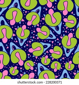 Abstract background with abstract objects, flowers. Seamless vector pattern can be used for web page backgrounds, wallpapers ,pattern.