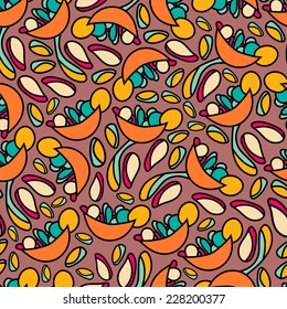 Abstract background with abstract objects, flowers. Seamless vector pattern can be used for web page backgrounds, wallpapers ,pattern.