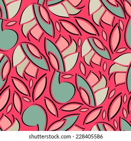 Abstract background with abstract objects, flowers. Seamless vector pattern can be used for web page backgrounds, wallpapers ,pattern.