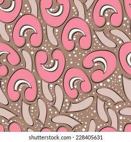 Abstract background with abstract objects, flowers. Seamless vector pattern can be used for web page backgrounds, wallpapers ,pattern.