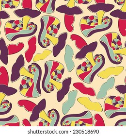 Abstract background with abstract objects, flowers. Seamless vector pattern can be used for web page backgrounds, wallpapers ,pattern. 