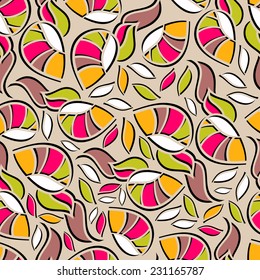 Abstract background with abstract objects, flowers. Seamless vector pattern can be used for web page backgrounds, wallpapers ,pattern. 