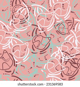 Abstract background with abstract objects, flowers. Seamless vector pattern can be used for web page backgrounds, wallpapers ,pattern. 
