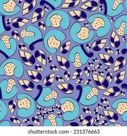 Abstract background with abstract objects, flowers. Seamless vector pattern can be used for web page backgrounds, wallpapers ,pattern. 