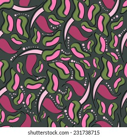 Abstract background with abstract objects, flowers. Seamless vector pattern can be used for web page backgrounds, wallpapers ,pattern. 