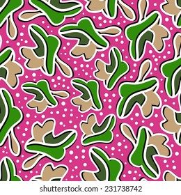 Abstract background with abstract objects, flowers. Seamless vector pattern can be used for web page backgrounds, wallpapers ,pattern. 