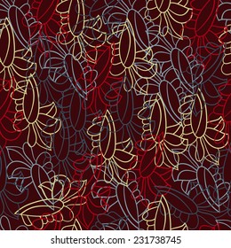 Abstract background with abstract objects, flowers. Seamless vector pattern can be used for web page backgrounds, wallpapers ,pattern. 