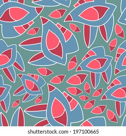 Abstract background with abstract objects, fox. Seamless vector pattern can be used for web page backgrounds, wallpapers ,pattern.