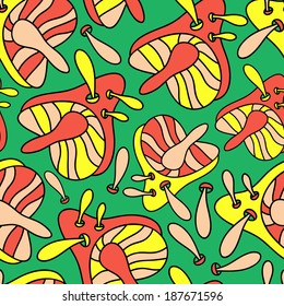 Abstract background with abstract objects, mushrooms. Seamless vector pattern can be used for web page backgrounds, wallpapers ,pattern.