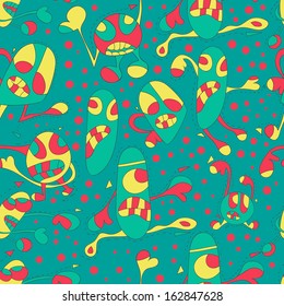 Abstract background with abstract objects, people . Seamless pattern can be used for web page backgrounds,  wallpapers ,pattern.
