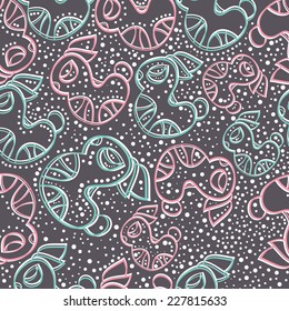 Abstract background with abstract objects, rabbits. Seamless vector pattern can be used for web page backgrounds, wallpapers ,pattern.