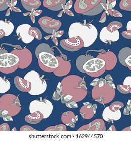 Abstract background with abstract objects with tomatoes. Seamless pattern can be used for web page backgrounds,  wallpapers ,pattern.