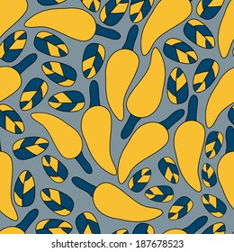 Abstract background with abstract objects, yellow pepper. Seamless vector pattern can be used for web page backgrounds, wallpapers ,pattern.
