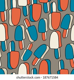 Abstract background with abstract objects,ice cream. Seamless vector pattern can be used for web page backgrounds, wallpapers ,pattern.