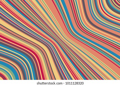 Abstract background with oblique wavy lines. Vector illustration. Colorful rainbow color