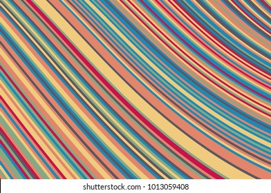 Abstract background with oblique wavy lines. Vector illustration. Colorful rainbow color 