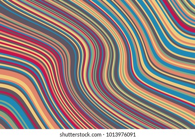 Abstract background with oblique wavy lines. Vector illustration. Colorful rainbow color