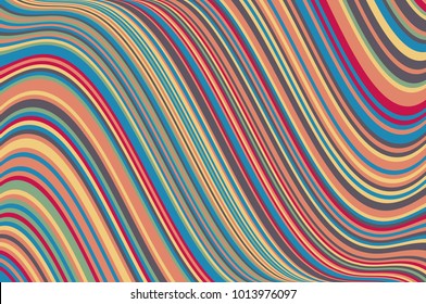 Abstract background with oblique wavy lines. Vector illustration. Colorful rainbow color