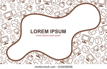abstract background with office icon and elements. Flat design for the web, print, banner, advertising.