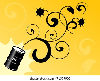 Abstract background with Oil barrel, vector illustration
