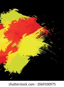 Antecedentes abstractos. La pintura al óleo se pinta en el lienzo. Pinturas luminosas sobre un fondo oscuro. Pinturas luminosas sobre un fondo claro. Pinceles artísticos. Arte
