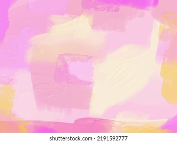 Abstract background with oil painting touch, pink and yellow wallpaper