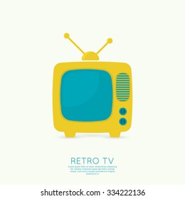 Abstract background with old TV and antenna. 