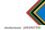 Abstract background in Olympic colors. Geometric figures - red, green, orange, blue, black and white. Colors Olympics games. Triangle, square shape. Vector flag for sports games.