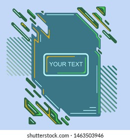 Abstract background on business cards and a start page in the form of rectangles with rounded corners and bright lines