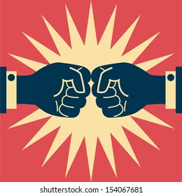 Abstract background on business fighting. Vector illustration.