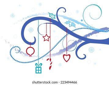 Abstract background on Christmas, winter theme