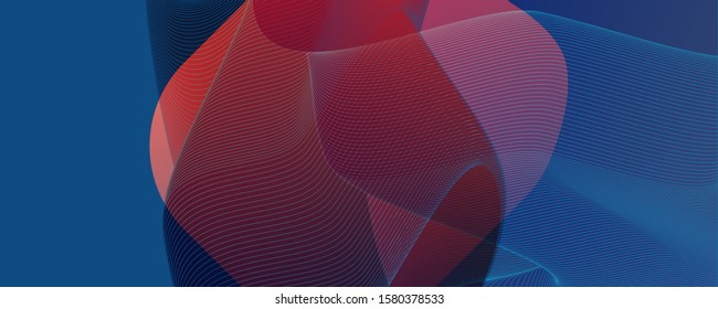 Abstract background on Classic Blue color futuristic elements banner geometric blue gradient