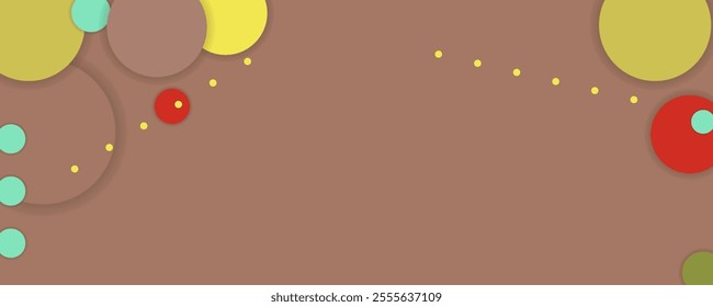 Abstract background on coffee muted Mocha shade 2025 Mousse color futuristic elements banner geometric multicolored elements