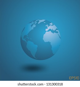 Abstract background on globe. Vector illustration.