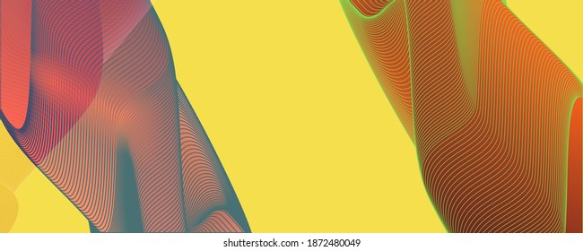 Abstract background on Illuminating color 2021 futuristic elements banner geometric juicy yellow gradient