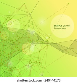 Abstract background on network and technology with polygonal shapes and lines