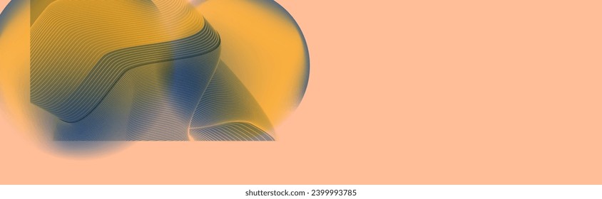 Abstract background on new Peach Fuzz color 2024 futuristic elements banner geometric blue gradient