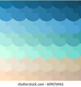 Abstract background on a sea theme with decorative waves in colors of sand and water. Vector illustration