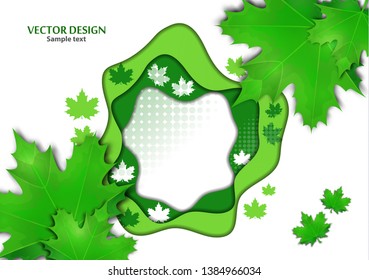 Abstract background on a summer theme. Maple leaves. Vector illustration